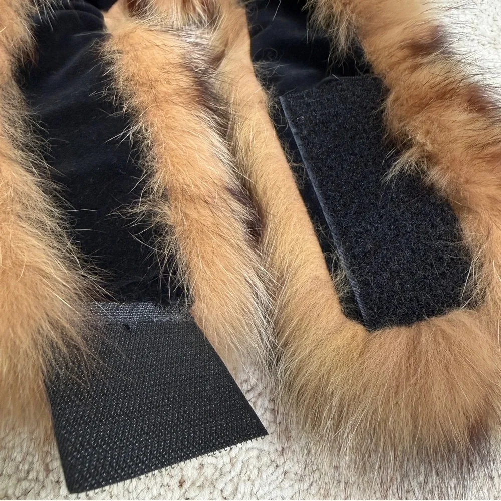 Genuine Dyed Fox Fur with Leopard Animal Print Headband Scarf Collar